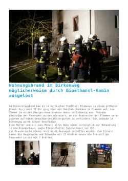 Wohnungsbrand im Birkenweg möglicherweise durch