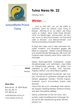 Tuina News Nr. 22 Winter….. - praxis