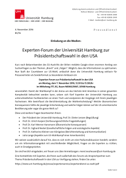 Experten-Forum der Universität Hamburg zur Präsidentschaftswahl