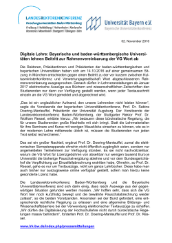 PM VG Wort - Landesrektorenkonferenz Baden