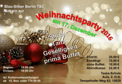 Blau-Silber Berlin TSC lädt ein zur