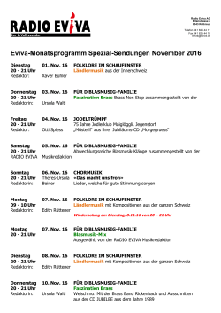 Monatsprogramm November 2016