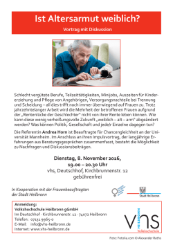 Ist Altersarmut weiblich?