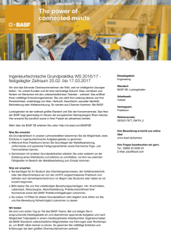 Ingenieurtechnische Grundpraktika WS 2016/17
