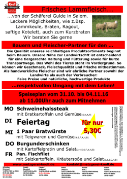 Speiseplan - Metzgerei Knoll