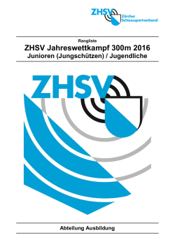 Titelblatt ZHSV