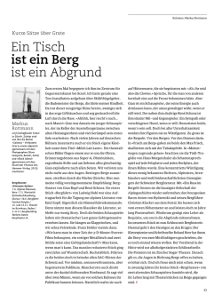 ein tisch ist ein Berg ist ein Abgrund