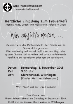 Wilchingen - Evangelische Frauenhilfe Schaffhausen