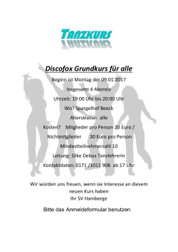 Discofox Grundkurs f&uuml;r alle