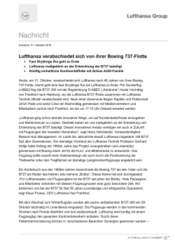 Lufthansa verabschiedet sich von ihrer Boeing 737-Flotte