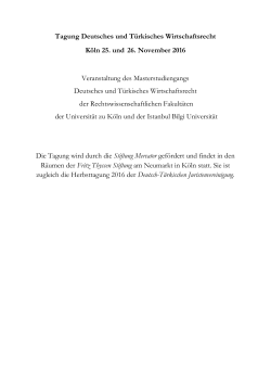 Herbsttagung - Deutsch-T&uuml;rkische Juristenvereinigung eV