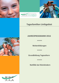 Jahresplan f&uuml;r Tageseltern - Tagesfamilien Linthgebiet