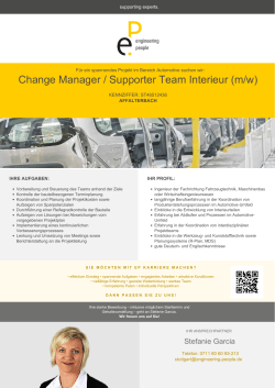 Change Manager / Supporter Team Interieur (m/w)