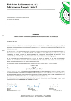 Festakt 25 Jahre - Sch&uuml;tzenverein Trompete 1904 eV Leichlingen