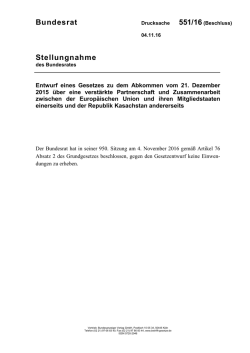 Bundesrat Stellungnahme - Umwelt