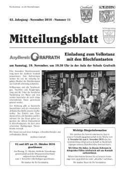 Mitteilungsblatt November 2016 - Verwaltungsgemeinschaft Grafrath