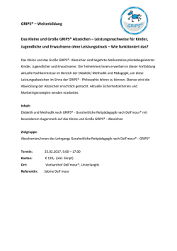 GRIPS&reg; &ndash; Weiterbildung Das Kleine und Gro&szlig;e GRIPS&reg; Abzeichen