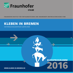 Kursprogramm 2016 - Fraunhofer Academy - Fraunhofer