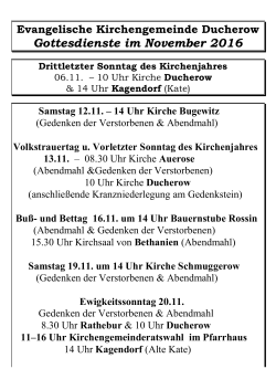 Gottesdienste im November 2016