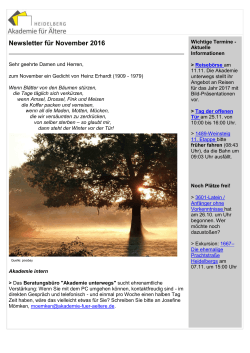 aktuellen Newsletter - Akademie für Ältere Heidelberg