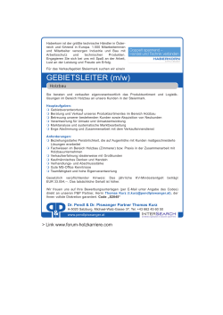 GEBIETSLEITER (m/w) - Forum