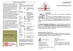 Die Woche - St. Matth&auml;us D&uuml;sseldorf