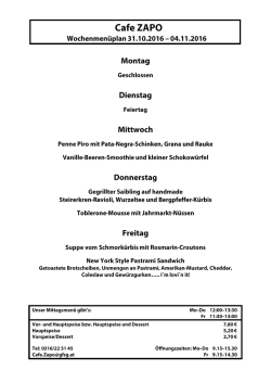 Wochenmenüplan 29