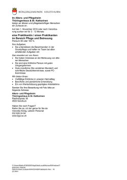 eine Praktikantin / einen Praktikanten im Bereich Pflege und
