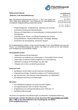 Stellenausschreibung als pdf - Flüchtlingsrat Niedersachsen