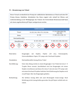 V1 &ndash; Bromierung von Toluol - Unterrichtsmaterialien Chemie
