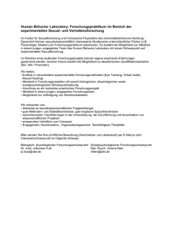Human Behavior Laboratory: Forschungspraktikum im