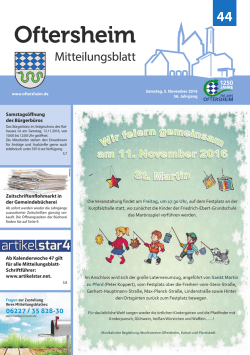 Ab Kalenderwoche 47 gilt für alle Mitteilungsblatt