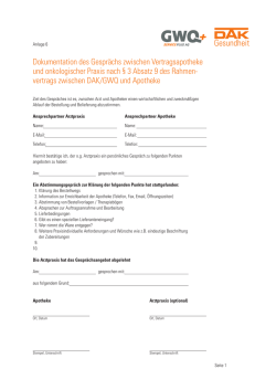 Dokumentation des Gespr&auml;chs zwischen Vertragsapotheke und