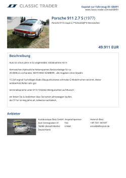 Porsche 911 2.7 S (1977) 49.911 EUR