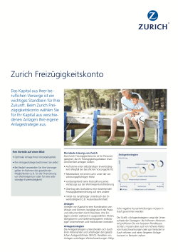 Factsheet Zurich Freizügigkeitskonto