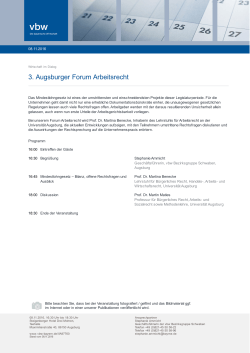 3. Augsburger Forum Arbeitsrecht