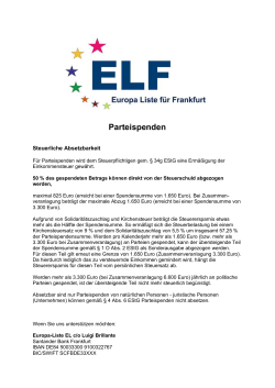 Parteispende - Europa-Liste | Frankfurt am Main