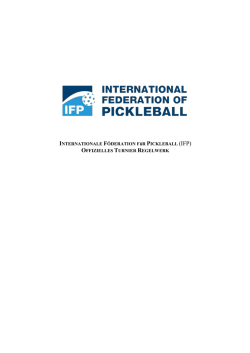 INTERNATIONALE F&Ouml;DERATION F&uuml;R PICKLEBALL (IFP