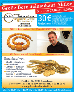 Gro&szlig;e Bernsteinankauf Aktion