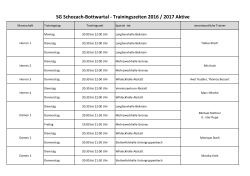 SG Schozach-Bottwartal - Trainingszeiten 2016 / 2017 Aktive