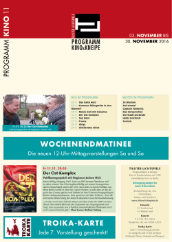 Das läuft im Kino - Tilsiter Lichtspiele
