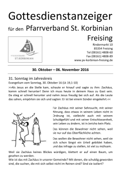 Gottesdienstanzeiger - Pfarrverband St. Korbinian in Freising