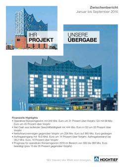 Ihr Projekt unSere &Uuml;bergabe