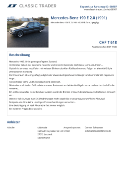 Mercedes-Benz 190 E 2.0 (1991) CHF 1`618
