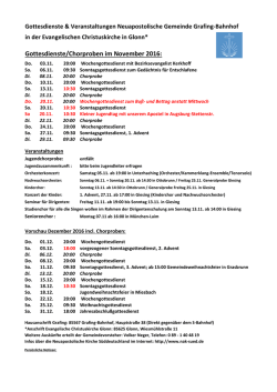 Gottesdienste und Veranstaltungen der Neuapostolischen Kirche