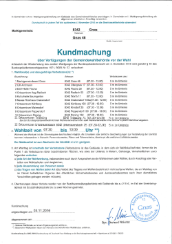 Kundmachung über Verfügung der Gemeindewahlbehörde ()