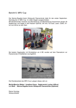 Bericht 6. MRV Cup - marine-regatta