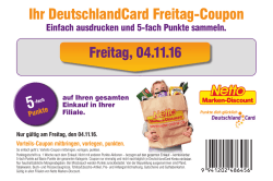 Ihr DeutschlandCard Freitag-Coupon