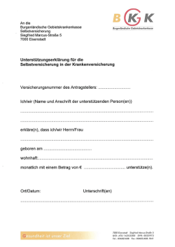 Unterstützungserklärung für die Selbstversicherung in der
