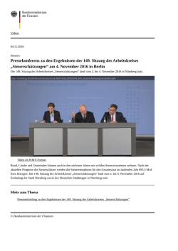 Pressekonferenz zu den Ergebnissen der 149. Sitzung des